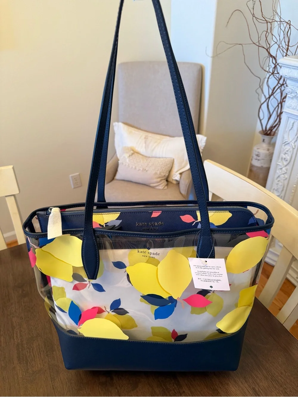 New NWT Kate Spade Cameron Lemon Zest L-Sip Laptop Sleeve